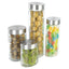 4PC GLASS CANISTER SETS