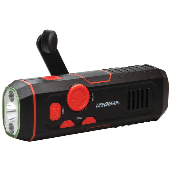 LIFEGEAR Strm Prf USB Crnk Flashlight