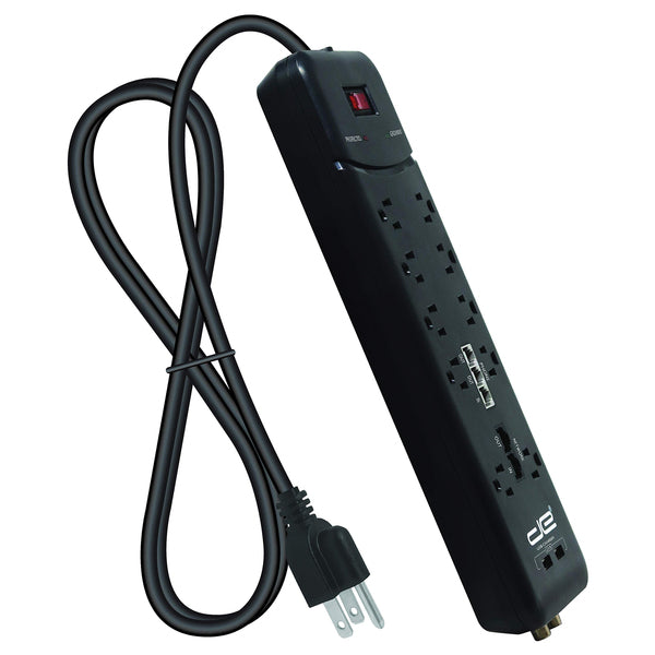 15FT 2USB HVY DTY SRG BLK